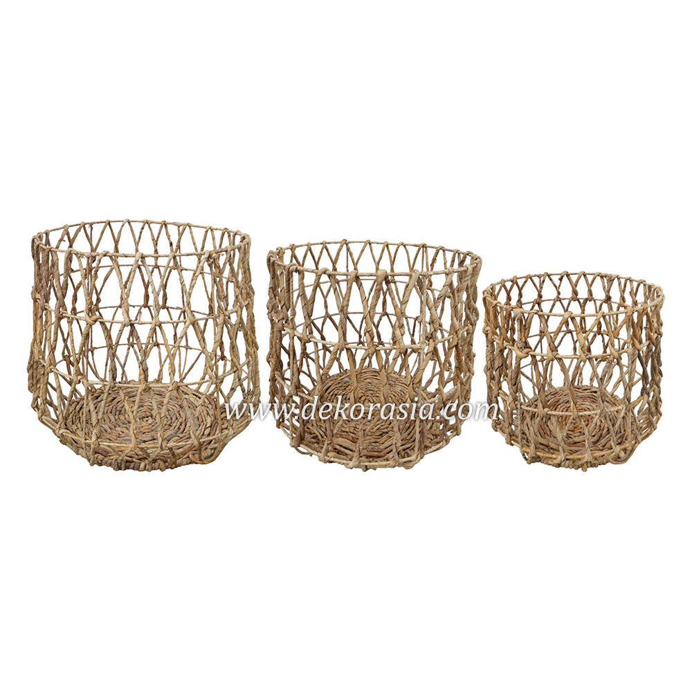 Natural Basket Home Decor, Banana Basket (Set 3) Woven Decorative Storage - Image 2