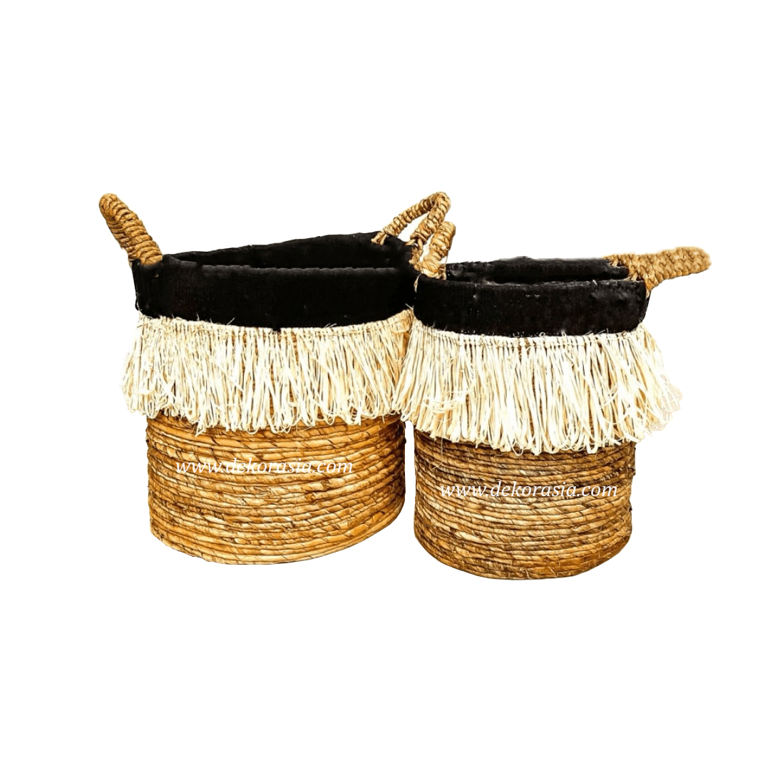 Banana Basket (Set 2) Natural Storage Basket, Woven Basket with Handle