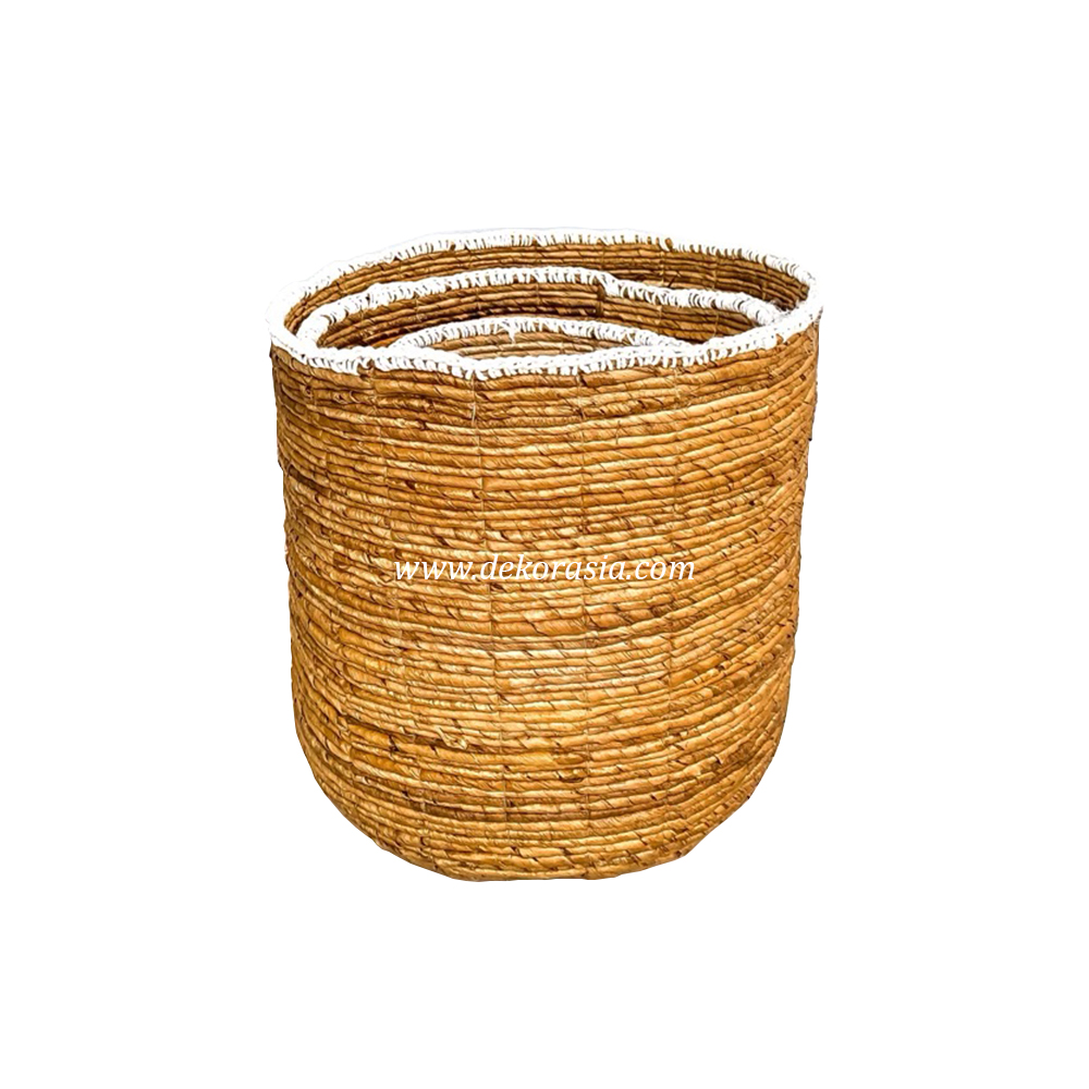 Woven Rope Storage Basket, Natural Woven Banana Basket (Set 3) Home Decor