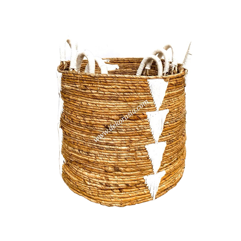 Storage Basket Decorative, Natural Woven Banana Basket with Handle
