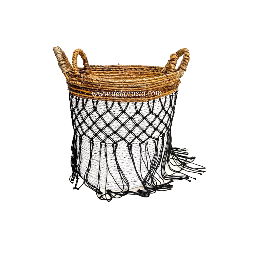 Natural Woven Storage Basket with Handle, Rope Banana Basket Home Decorative