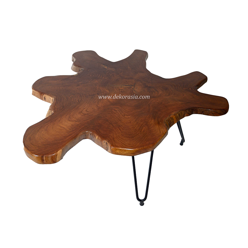 Natural Coffee Table 4 Legs, Antique Style Living Room Coffee Table Furniture - Image 2