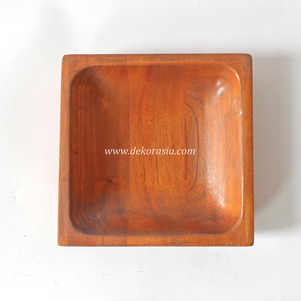 Natural Square Wood Bowl, Wooden Tableware - Image 4