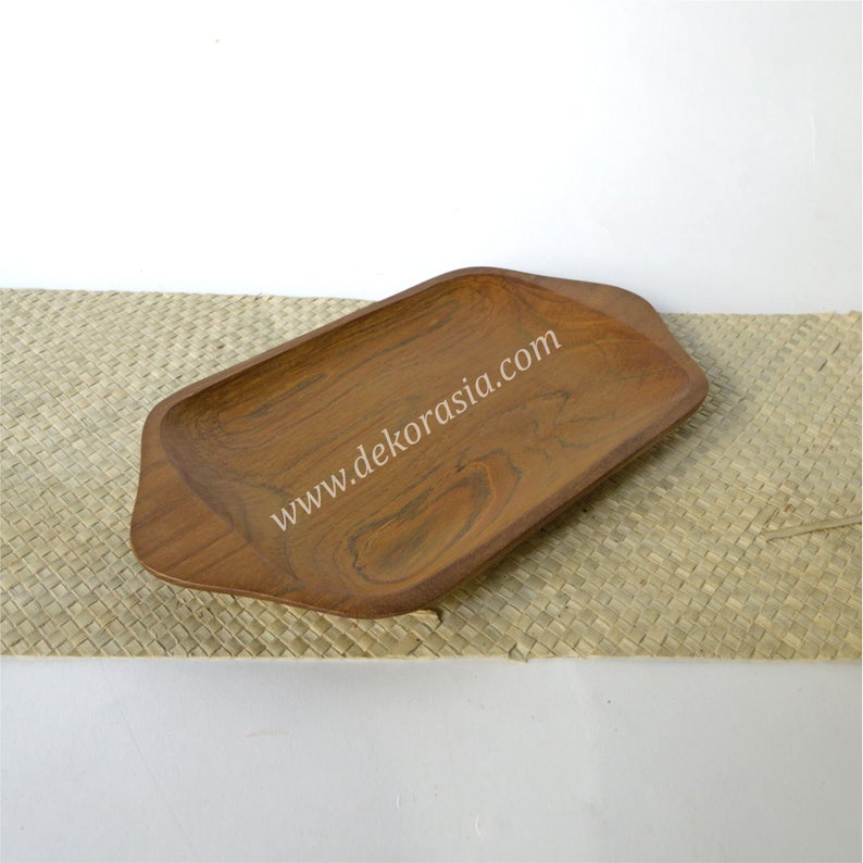 Natural Teak Wooden Tray, Dinnerware Set Dishes and Trays - Image 1