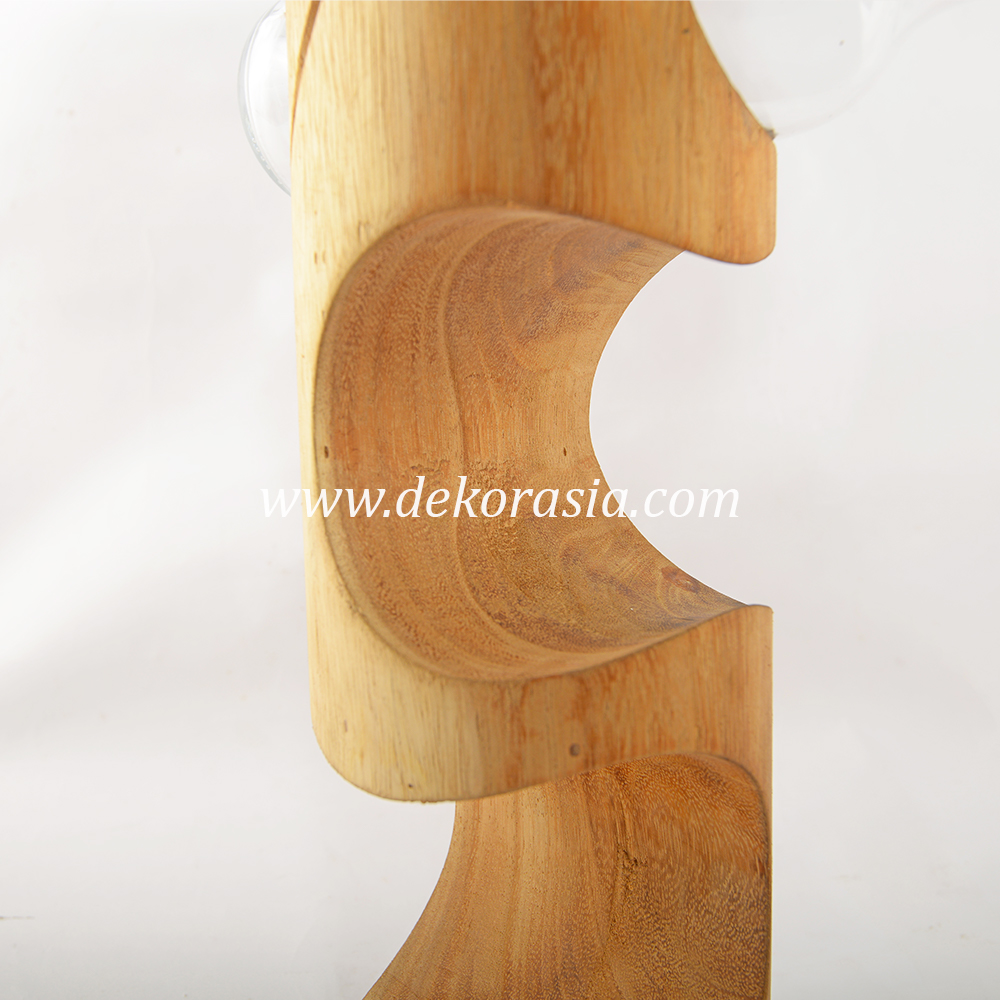 Round Wine Holder, 4 Bottle Wine Rack, Natural Wooden Wine Rack Storage - Image 2