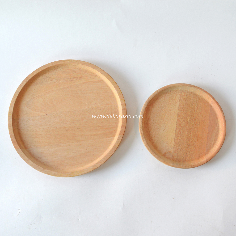 Natural Round Wood Plate for Dishes Snack, Dessert, Wood Dinner Plates - Image 2
