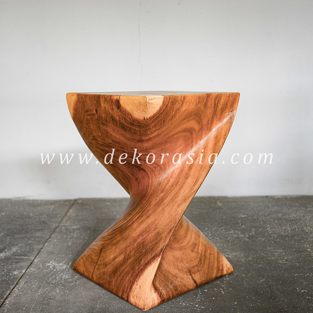 Single Twist Stool - Wooden Stools for Home Furniture - Image 3