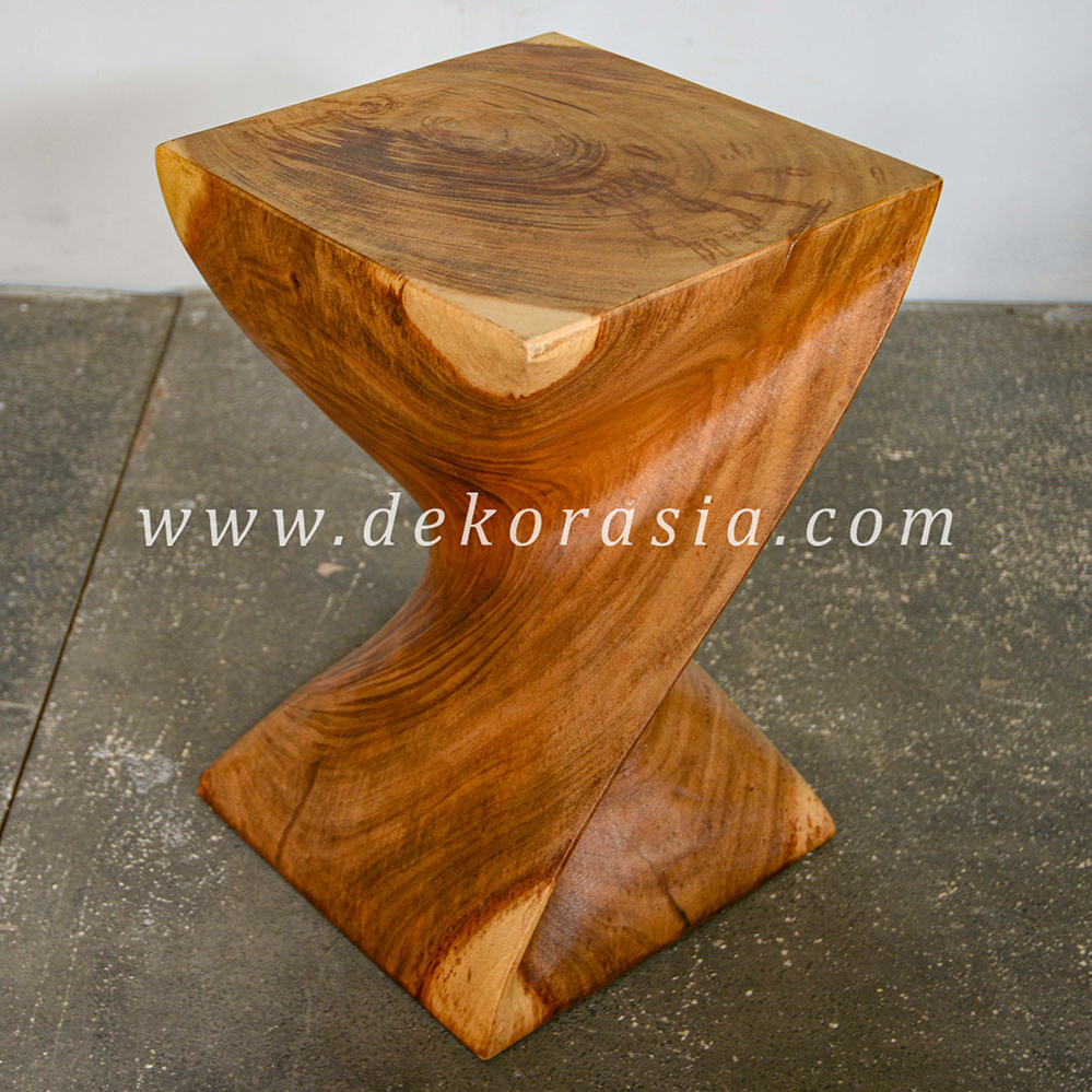 Single Twist Stool - Wooden Stools for Home Furniture - Image 4