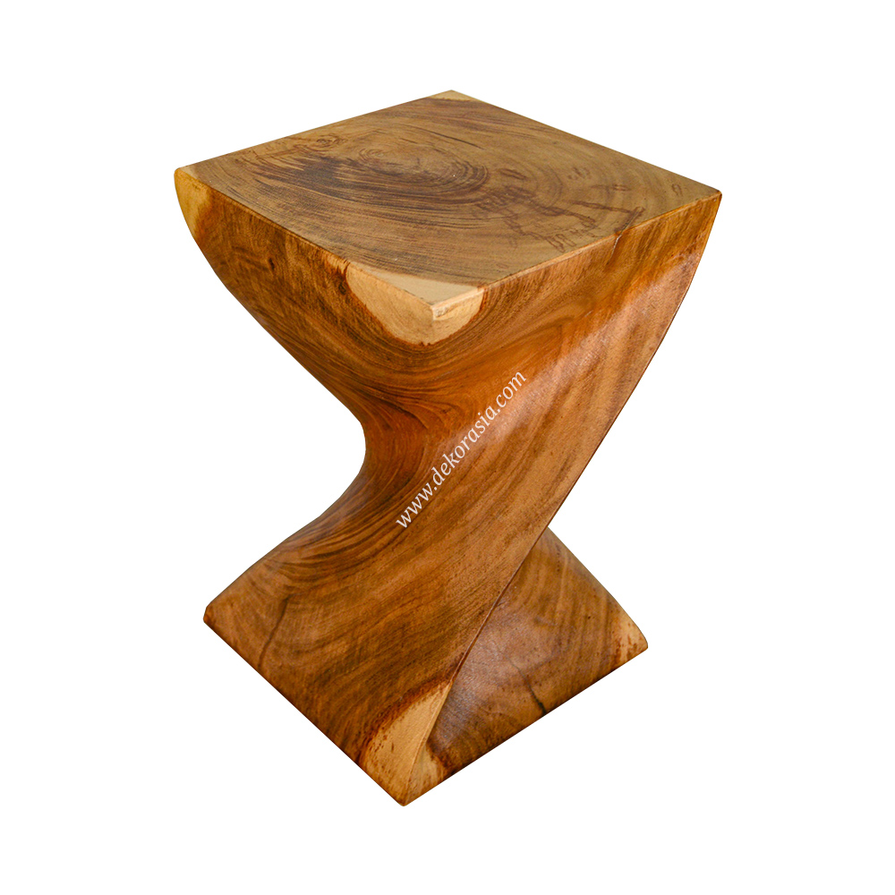 Single Twist Stool - Wooden Stools for Home Furniture - Image 1