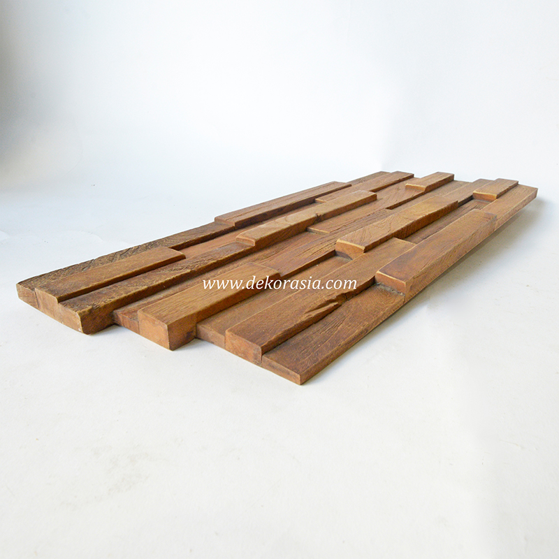 Wood Wall Square Teak 323, Natural Wood Wall Cladding for Decoration - Image 2