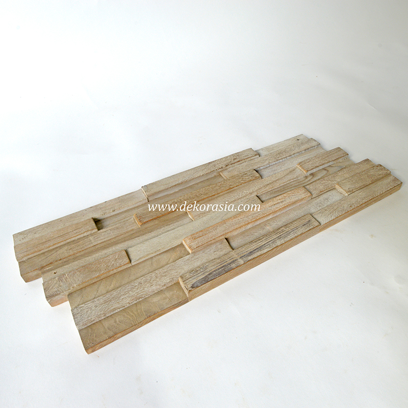 Wood Wall Square Teak 323 White Washed, Natural Wall Cladding for Decoration - Image 2