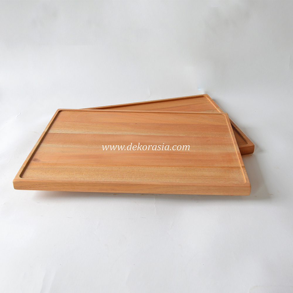 Natural Wooden Square Tray for Snack and Serving Tray - Image 2