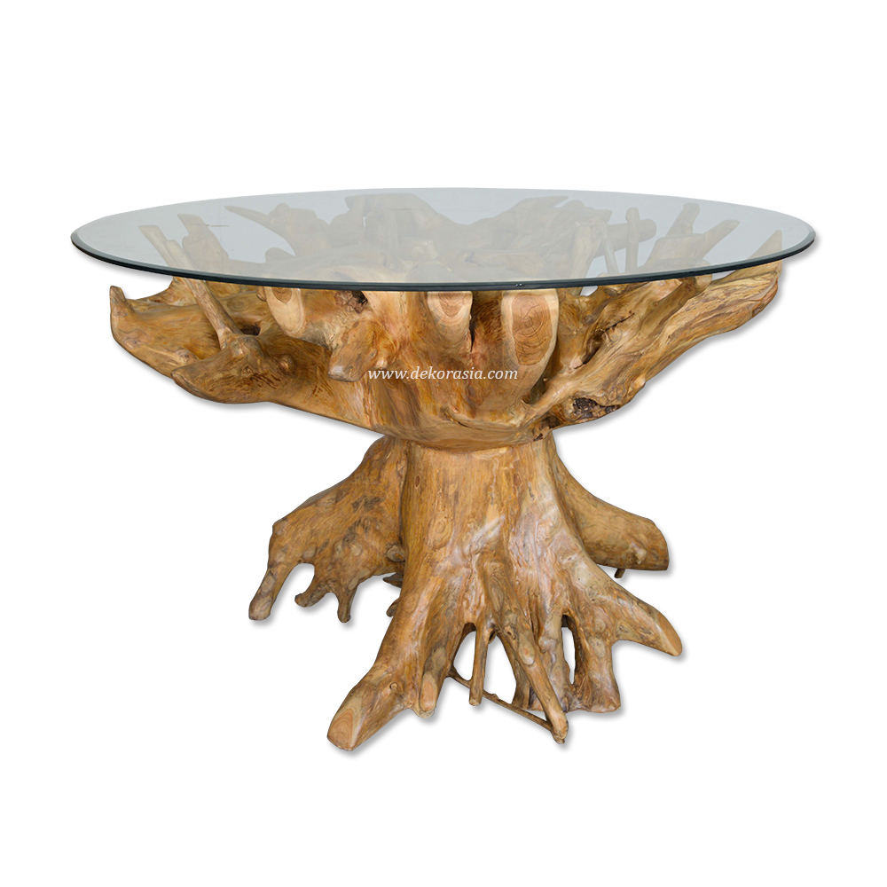 Teak Root Dining Tables, Antique Style Luxury Teak Wood Root Dining Tables, Round Dining Table - Image 1