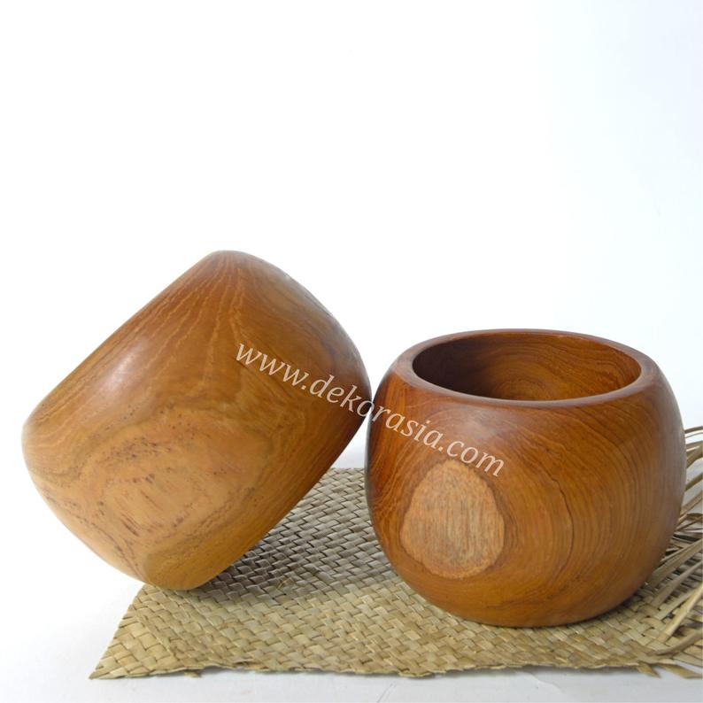 Teak Wood Mortar and Pestle Size Dia 4.1 to 5.5 Inches, Wooden Mortar and Pestle salad bowl - Image 4