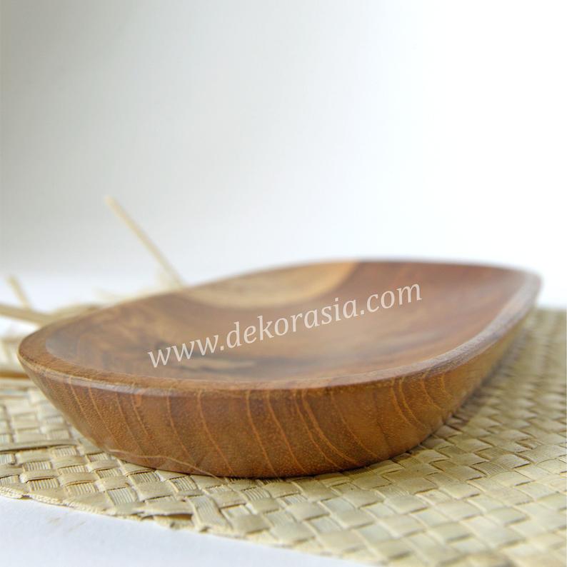 Natural Teak Wood Oval Tray, Dinnerware Set Dishes and Trays - Image 3