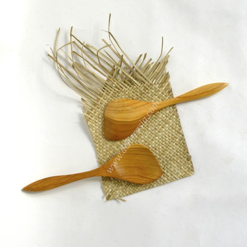 Wood Rice Ladle Kitchenware, Teak Wood Unique Style Wooden Rice Ladle Spoon - Image 1