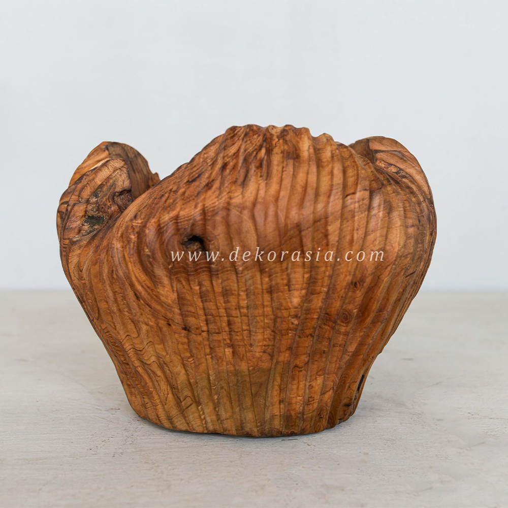 Unique Wooden Bowl Natural, Wood Bowls Rustic Tableware for Food Salad Soup - Image 1