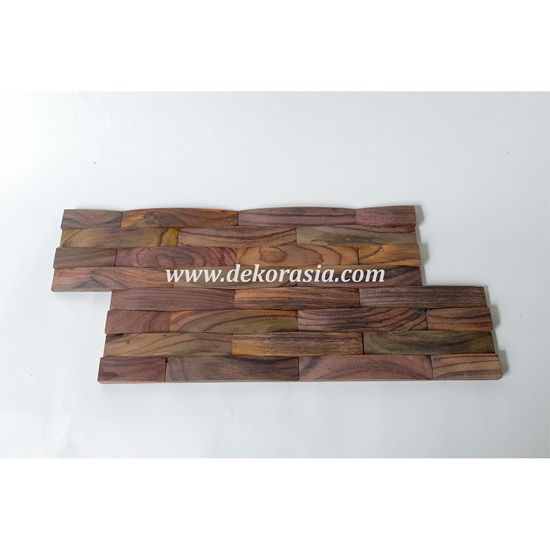 Wood Wall Cladding Wave Sonokeling, Natural Wood Wall Cladding for Wall Decoration - Image 1