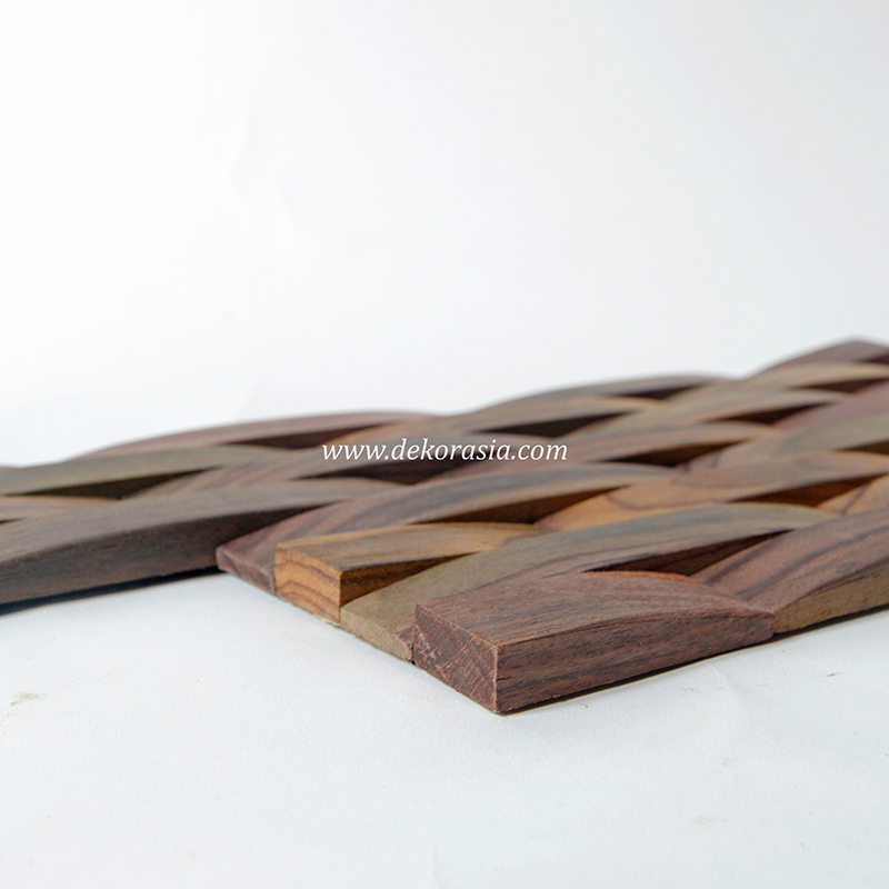 Wood Wall Cladding Wave Sonokeling, Natural Wood Wall Cladding for Wall Decoration - Image 2