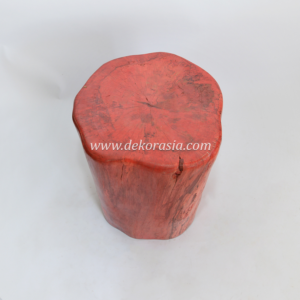 Solid Wooden Stool Red Colour for Indoor and Outdoor Use, New Design Wooden Stool Decorative - Image 4