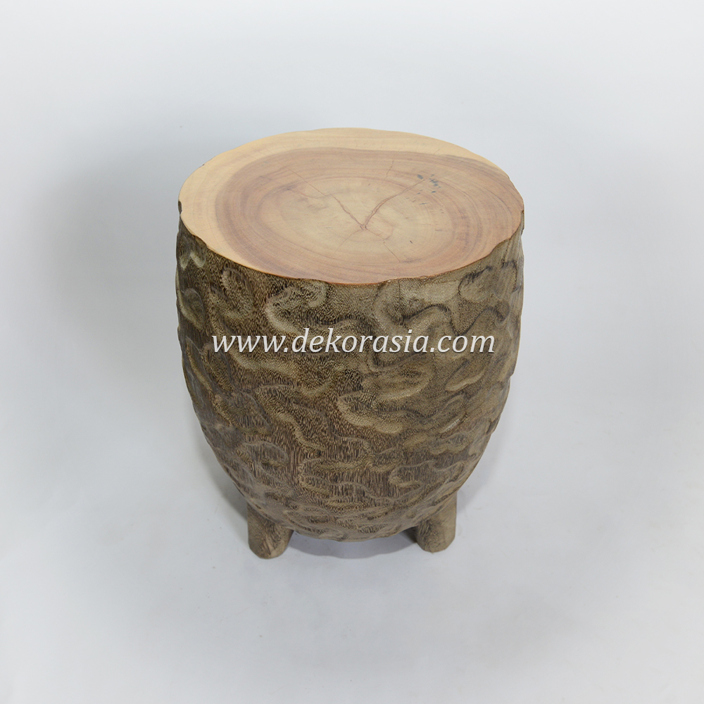 Wood Stool Decorative with Legs, Home Furniture Wooden Stool Chair, Wooden Stool with Carved Motifs - Image 3
