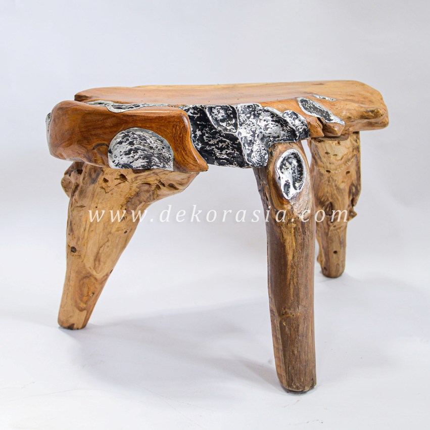 Natural Wood Table Decorative, Wooden and Aluminium Table for Living Room, Wood Tables Furniture - Image 3