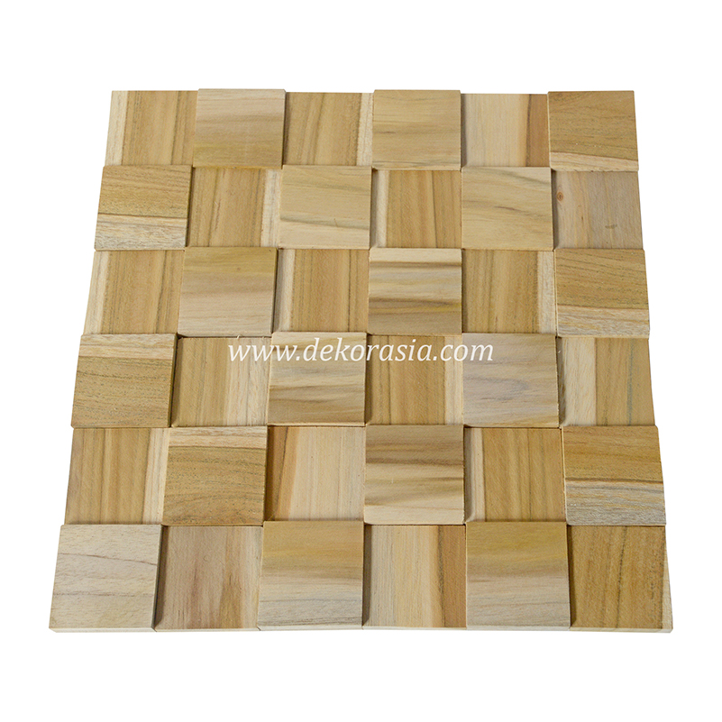 Wood Wall Cladding Cube, Natural Teak Wall Cladding for Decoration - Image 1