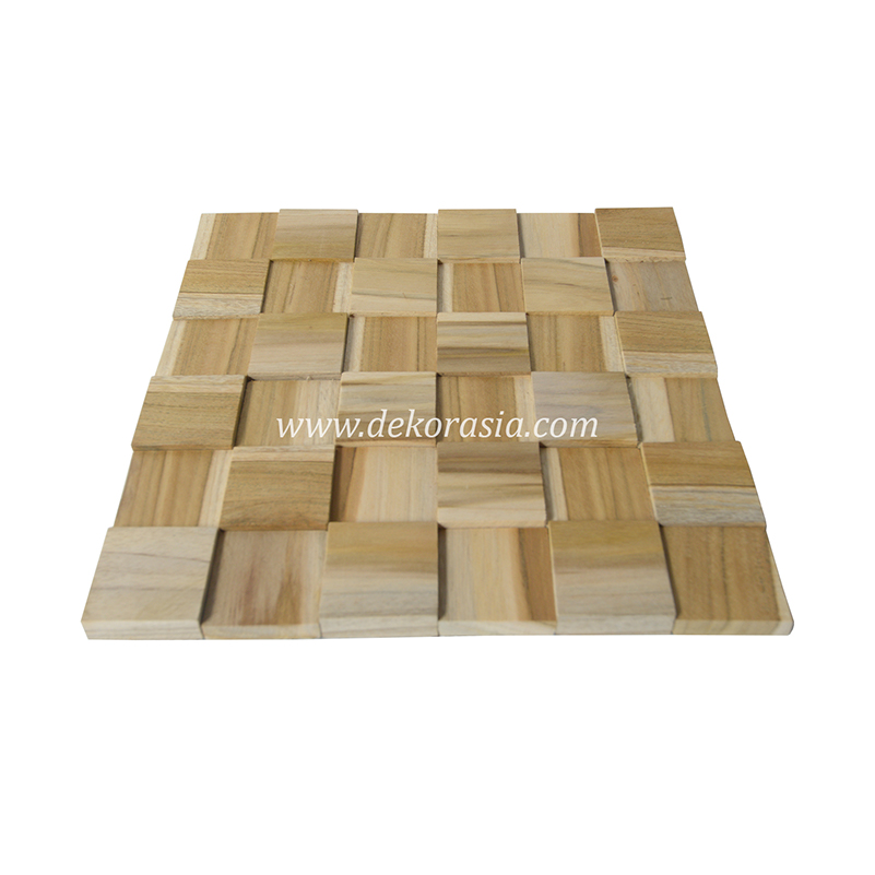 Wood Wall Cladding Cube, Natural Teak Wall Cladding for Decoration - Image 2