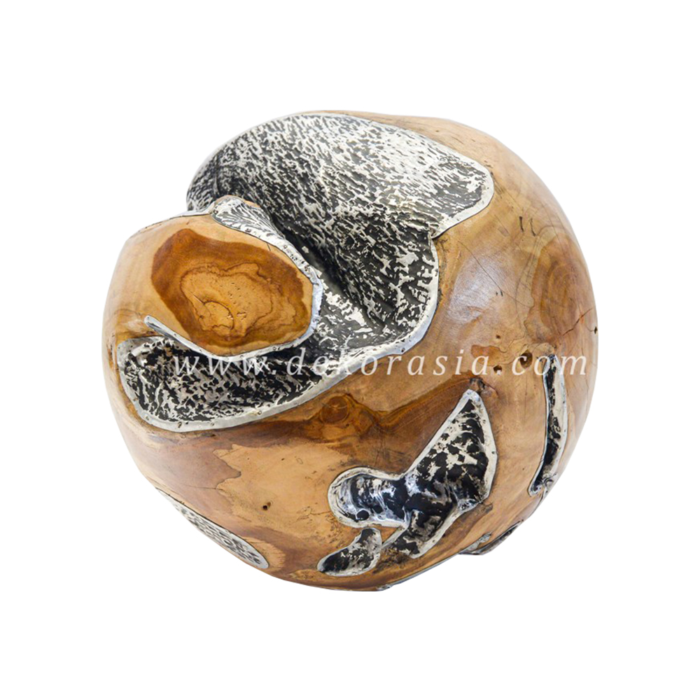 Wooden and Aluminium Decorative, Wooden Ball for Home Decoration, Wooden Ball Handmade - Image 1