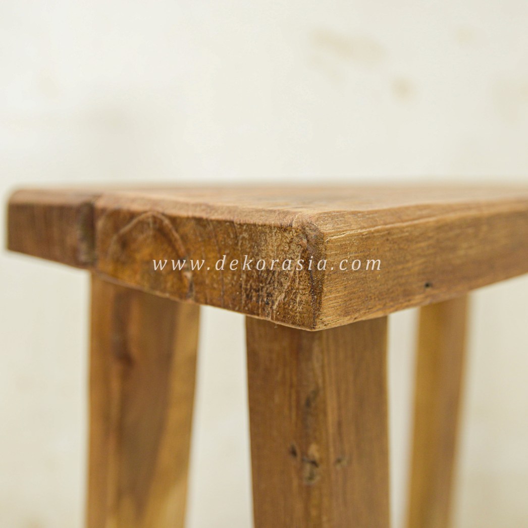 Reclaimed Rustic Stool - Wooden Stools for Home Furniture - Image 3