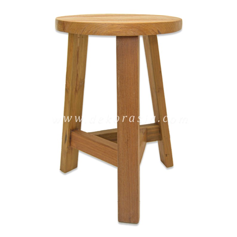 Round Natural Stool - Wooden Stools for Home Furniture - Image 2