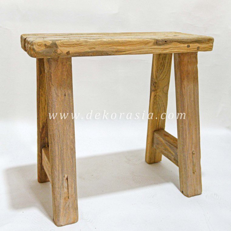 Reclaimed Rustic Stool - Wooden Stools for Home Furniture - Image 2