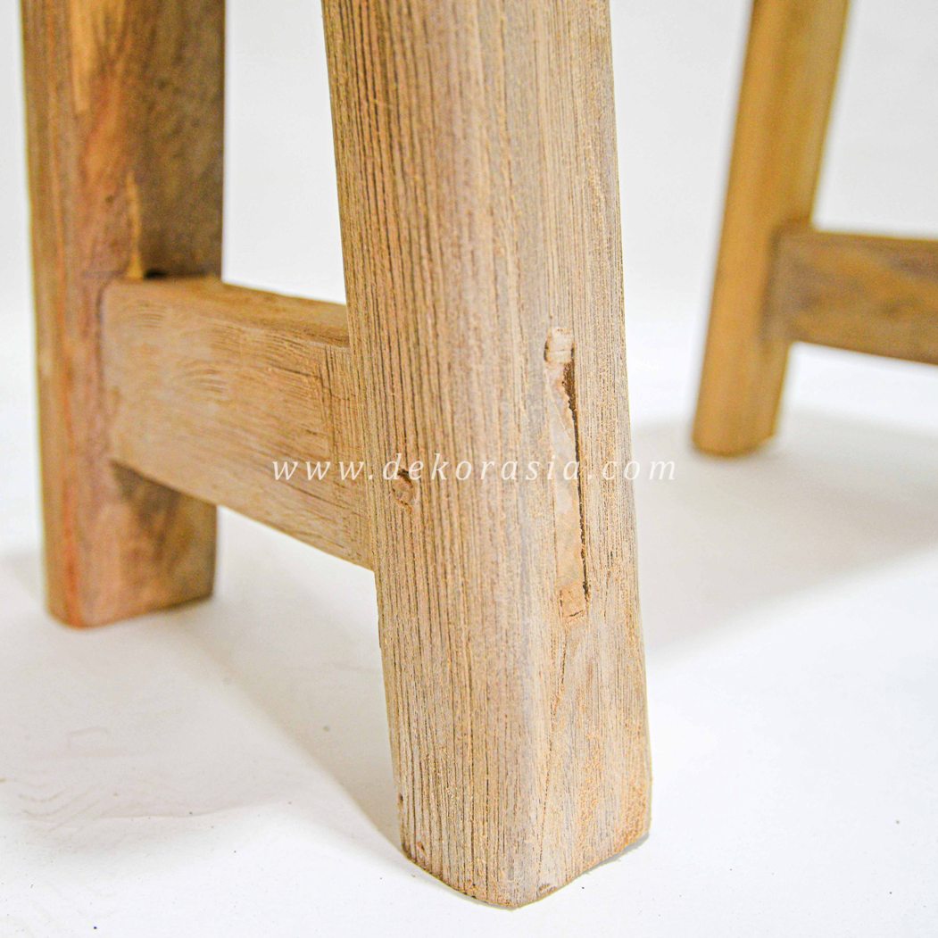Reclaimed Rustic Stool - Wooden Stools for Home Furniture - Image 4