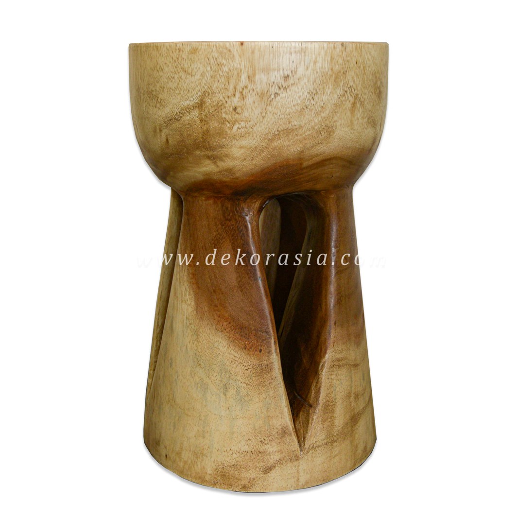 Carved Wooden Suar Stool - Wooden Stools for Home Furniture - Image 2