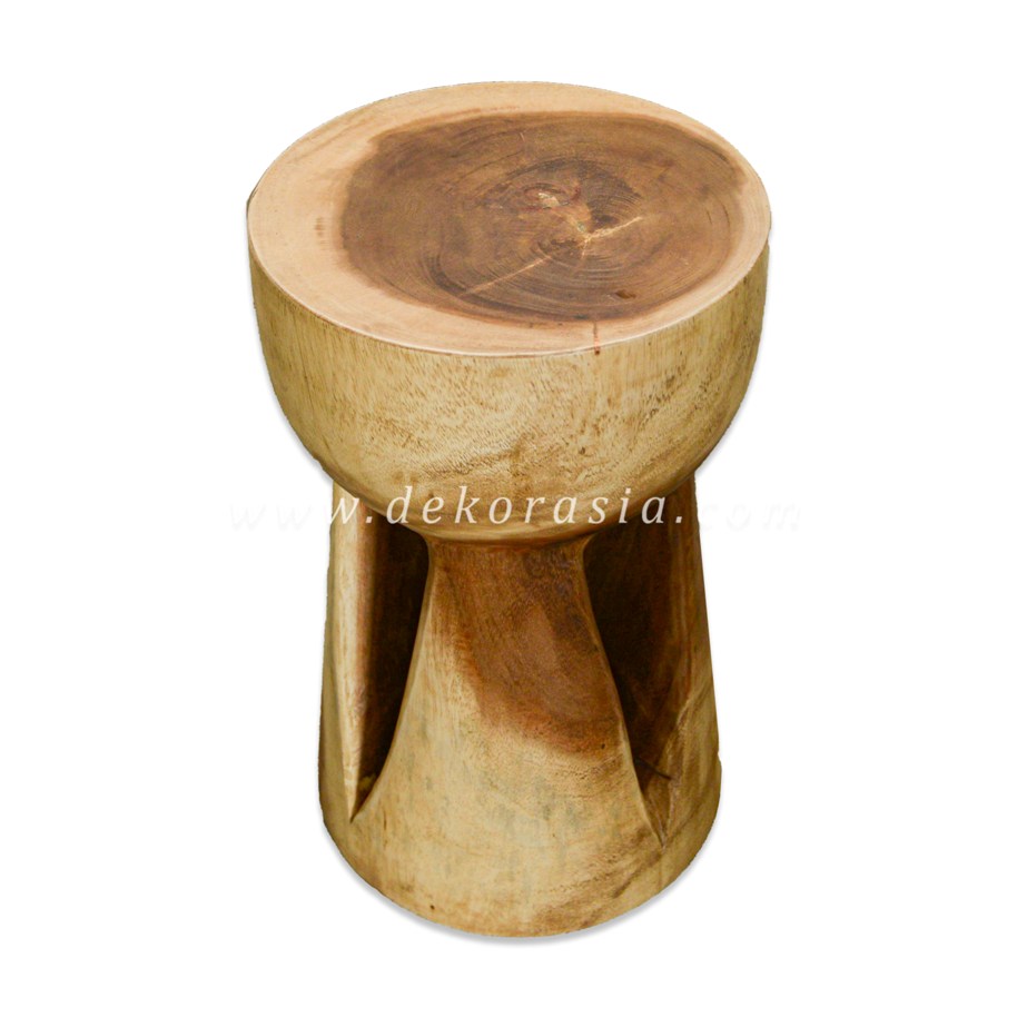 Carved Wooden Suar Stool - Wooden Stools for Home Furniture - Image 3