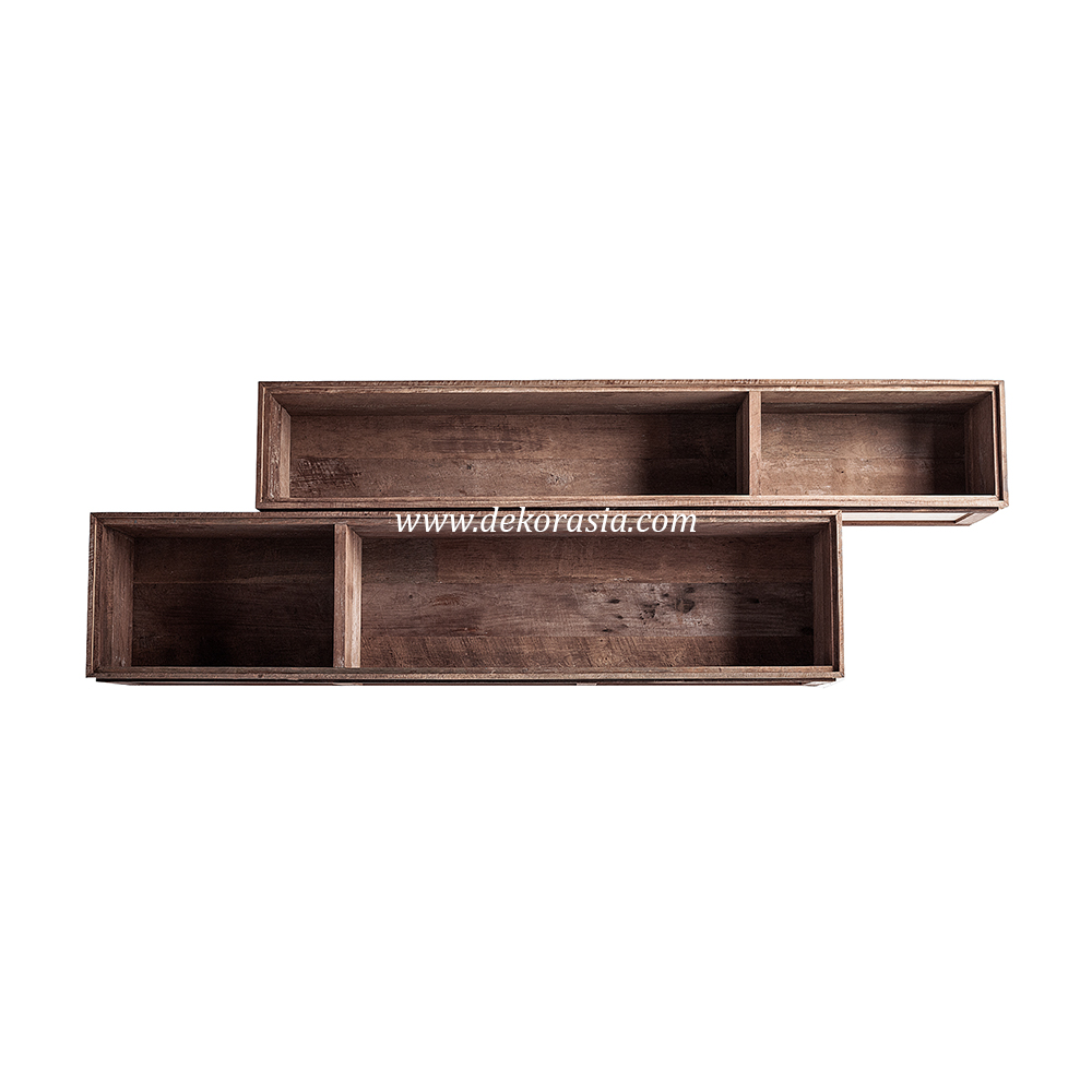 Wall Rack Pesaro, Natural Wood Storage Shelf Rack, Wooden Rack Display, Wall Rack for Home Decoration