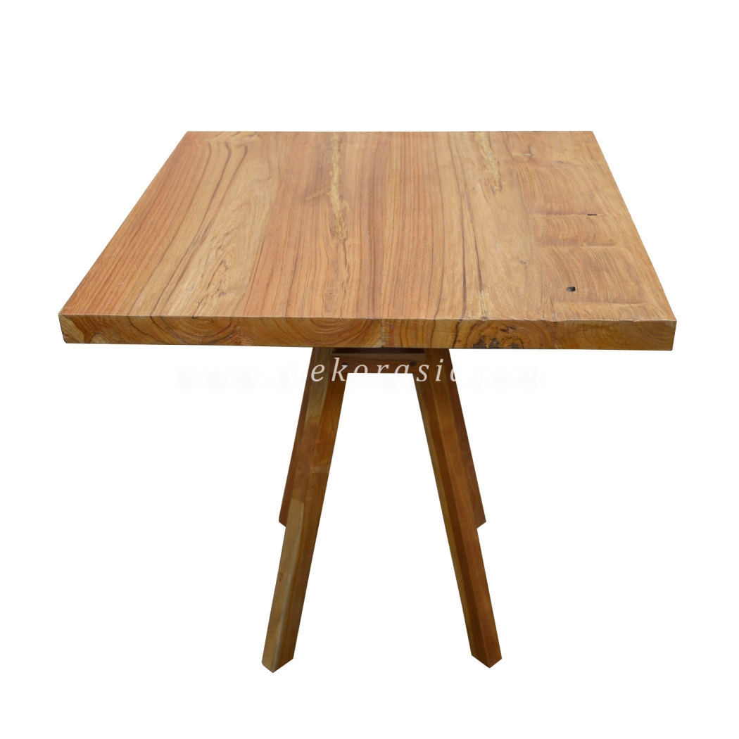 Natural Square Wooden Table, Wood Table Home Furniture, Wood Table Restaurant Dining Tables - Image 2